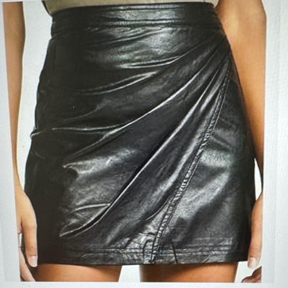 Faux Leather Black Mini Skirt - Contemporary Women’s Skirt